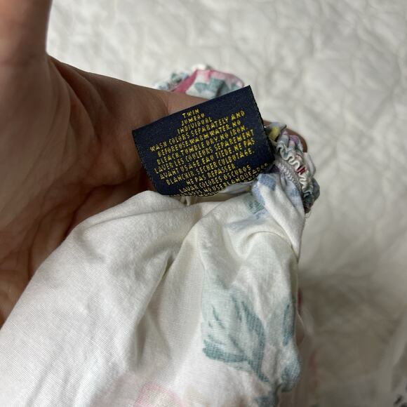 Vintage Ralph Lauren Lorraine Twin Size Fitted Sheet Cotton Pink Floral Romantic - Picture 3 of 6